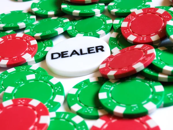 Chips and dealer — Stock Photo, Image
