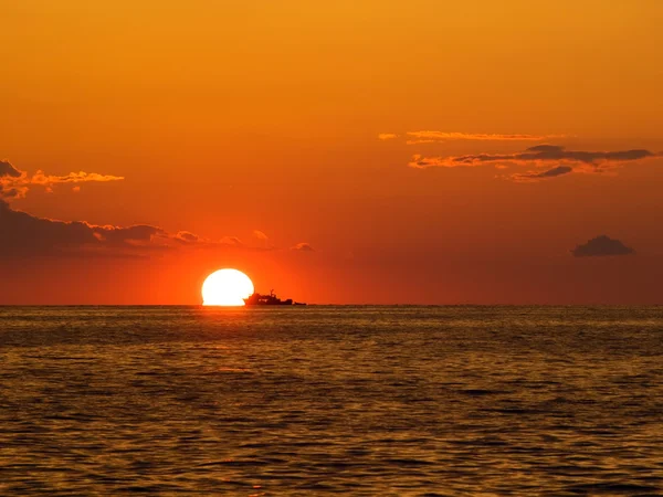 Pôr-do-sol pesca — Fotografia de Stock
