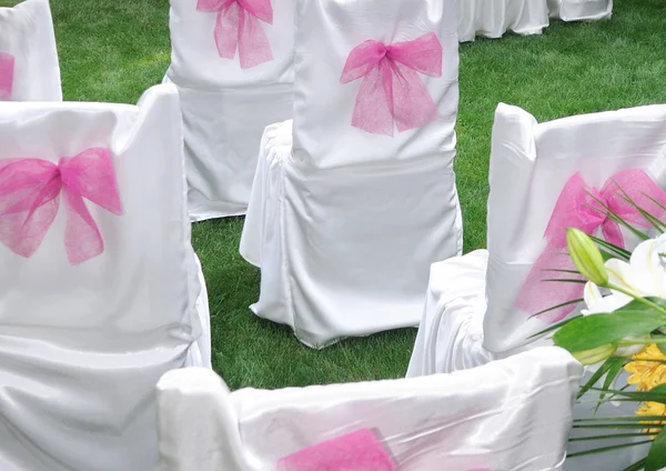 Bir düğün gününde sandalyeler — Stok fotoğraf