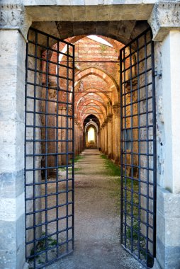 Entrance to the Abbey of San Galgano clipart
