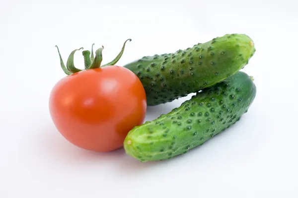 Pomidory i ogórki — Zdjęcie stockowe