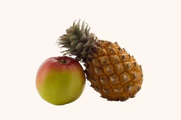 Ananás e maçã — Fotografia de Stock