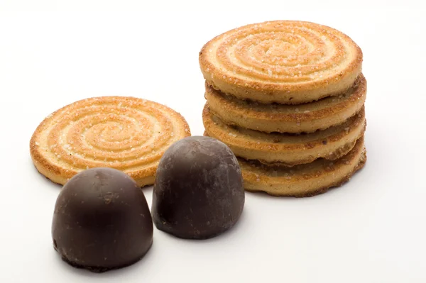 Chocolates and biscuits — Stock Photo, Image