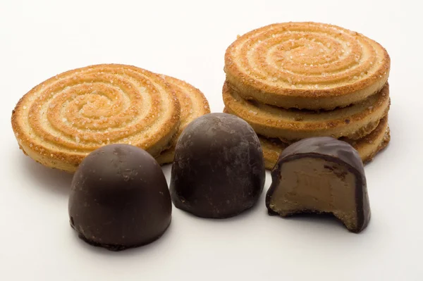 Cioccolatini e biscotti — Foto Stock