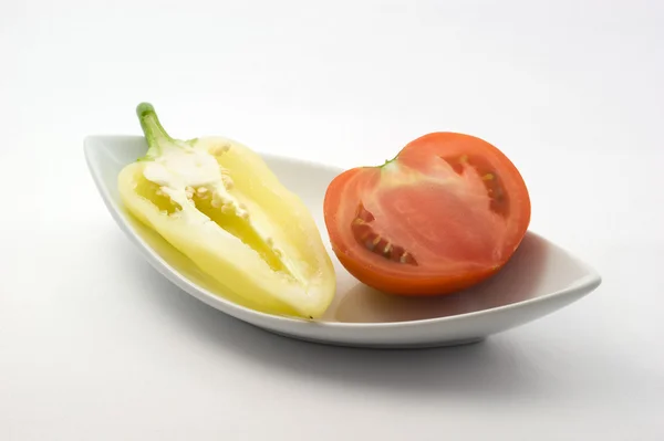 Poivrons mi-doux et demi tomate — Photo