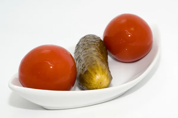 수 제 생된 토마토와 오이 — 스톡 사진