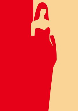 Lady in an evening dress clipart