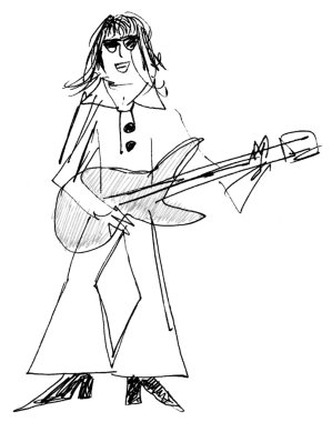 Guitar player, sixties clipart