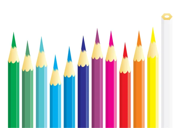 Dezenas de lápis coloridos — Vetor de Stock