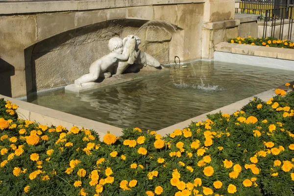 stock image Statue with waterfall