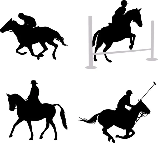 Silhouette di cavalieri — Vettoriale Stock