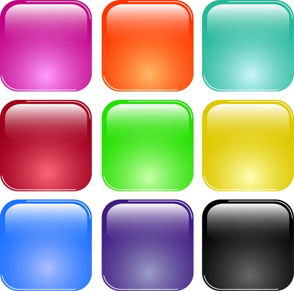 Botones de cristal brillante colorido — Archivo Imágenes Vectoriales