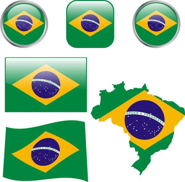 stock vector Brazil buttons