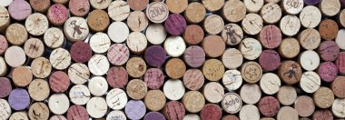 Panoramic shot of wine corks clipart