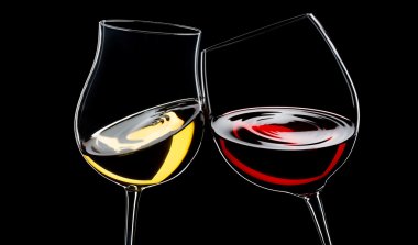 Red and white wine clipart