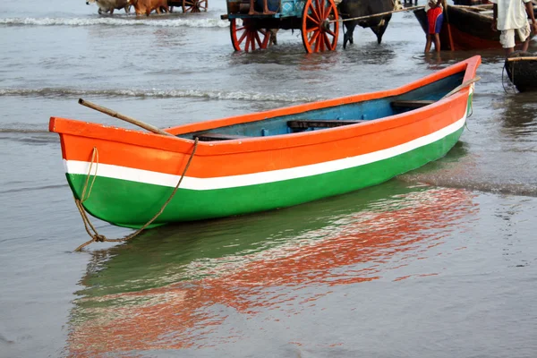 Rybářský člun v Indii — Stock fotografie