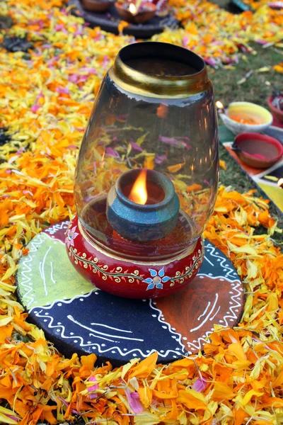 Lampe traditionnelle Diwali — Photo