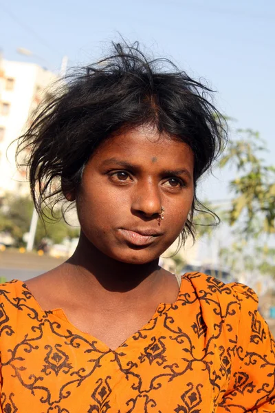Chudák indická dívka — Stock fotografie