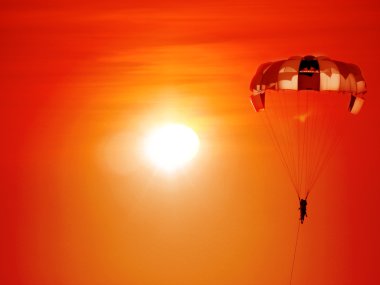 Sunset Paragliding clipart