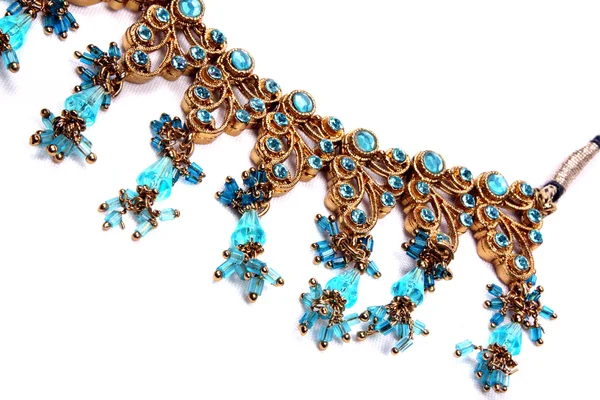 Ethnisch blaue Halskette — Stockfoto