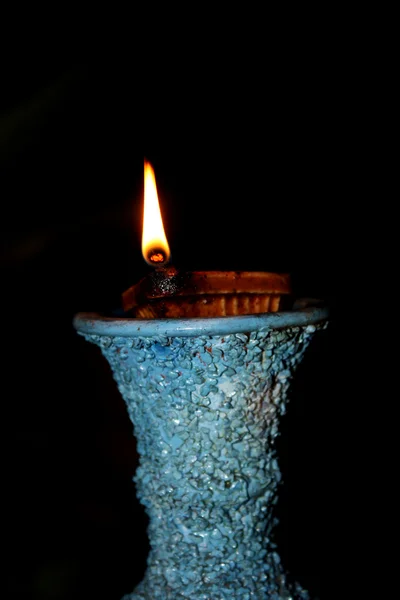 Mavi vazo lamba — Stok fotoğraf
