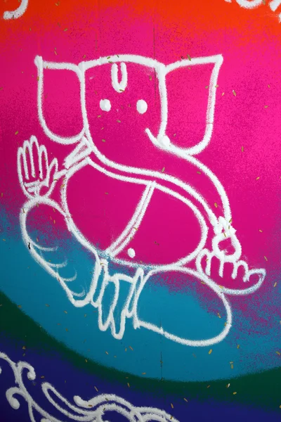 Ganesha Rangoli colorato — Foto Stock