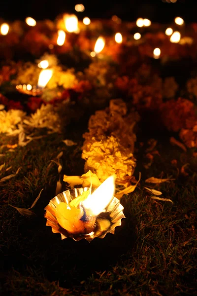 Цветочные лампы Дивали — стоковое фото
