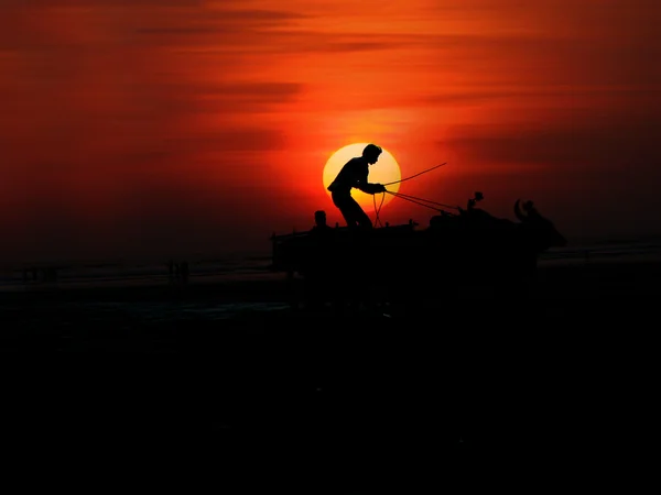 Carrello tramonto — Foto Stock