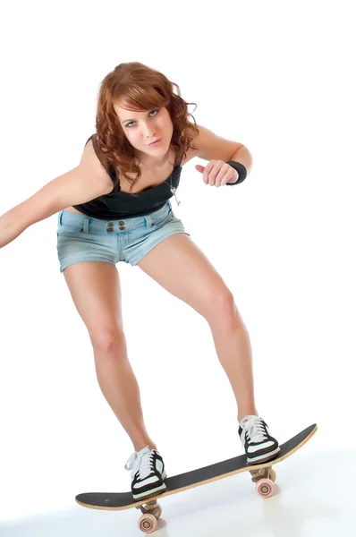 Mooie skateboarder — Stockfoto