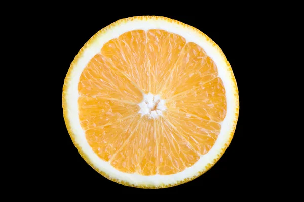 Pomarańczowy na białym tle na czarnym tle — Zdjęcie stockowe