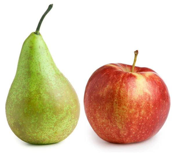 Jablko hruška izolovaných na bílém pozadí — Stock fotografie