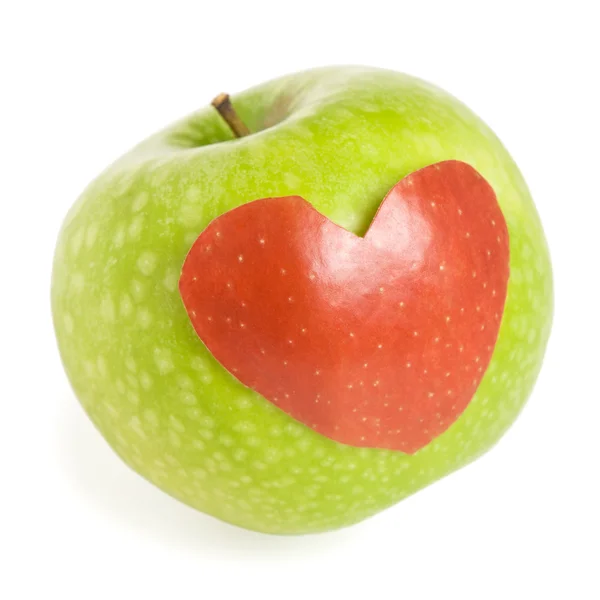 Pomme avec coeur — Photo