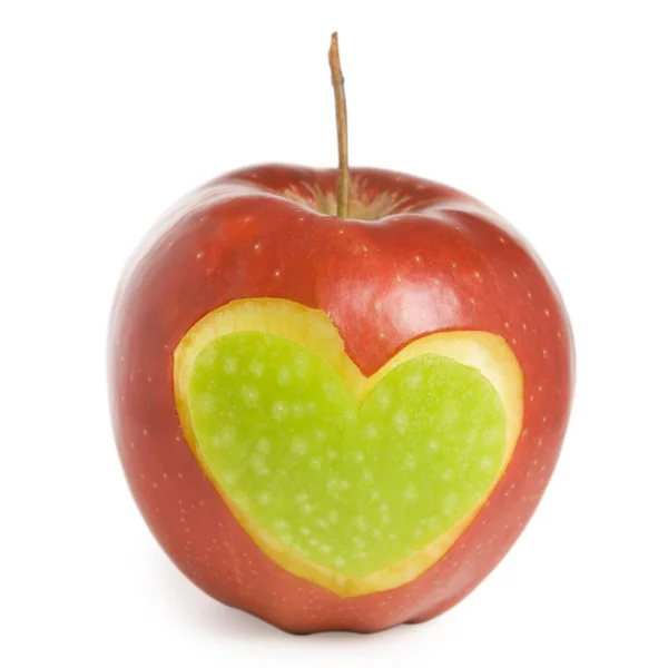Elma kalp ile — Stok fotoğraf