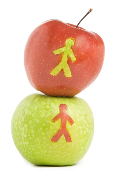 Två färska äpplen — Stockfoto