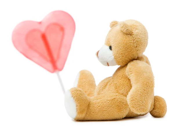 Hračka medvěd se srdcem — Stock fotografie