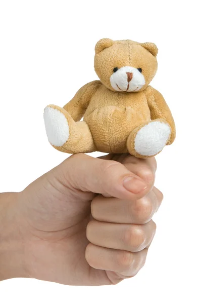 Urso de brinquedo e punho — Fotografia de Stock