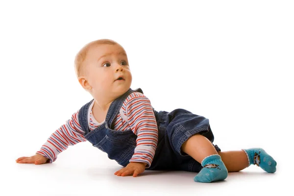 Criança pequena em jeans — Fotografia de Stock