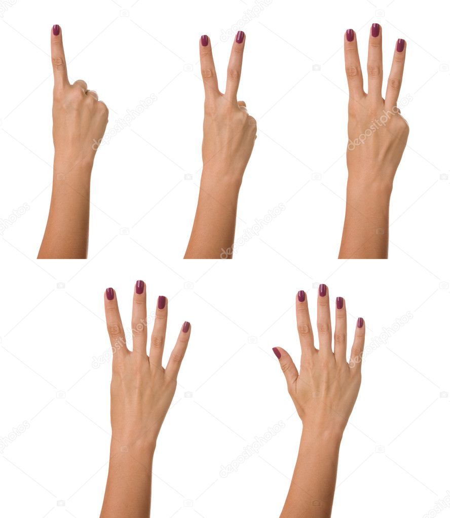 Counting woman hand