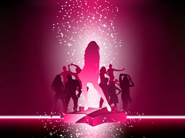 Бальні танці зірка рожевий Flyer натовп — стоковий вектор