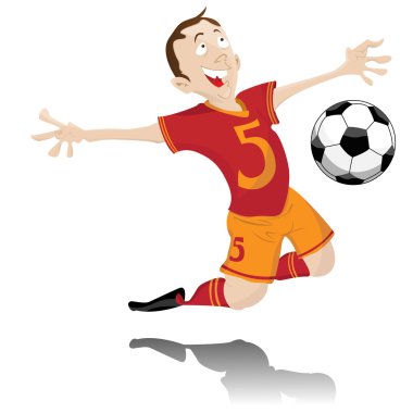 Spain Soccer Fan with Ball Head. clipart