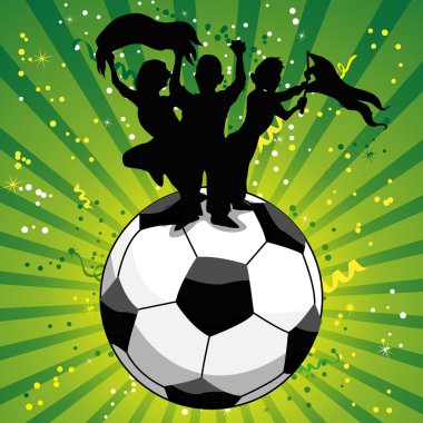 Spain Soccer Fan with Ball Head. clipart