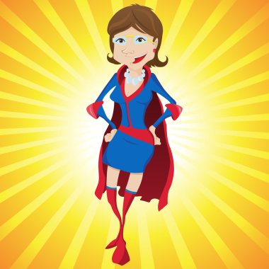 Super Woman Mother Cartoon Background clipart