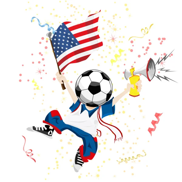 United States of America Soccer Fan — Stock Vector