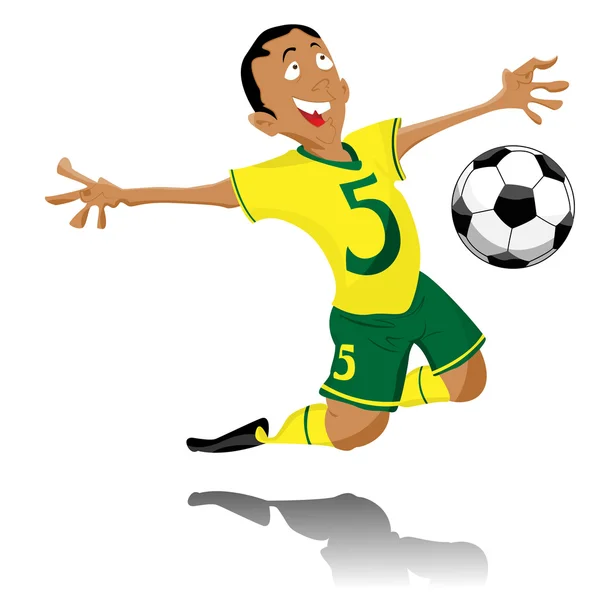 Joueur de soccer noir célébrant l'objectif . — Image vectorielle