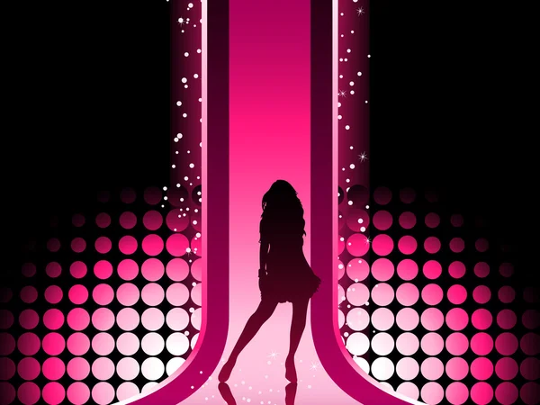 Sexy fashion girl in catwalk — Stock Vector