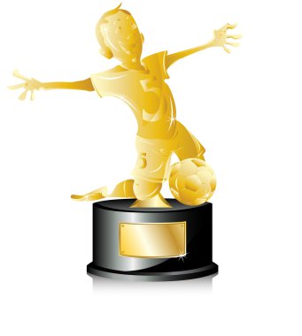 Soccer Golden Trophy First Place clipart