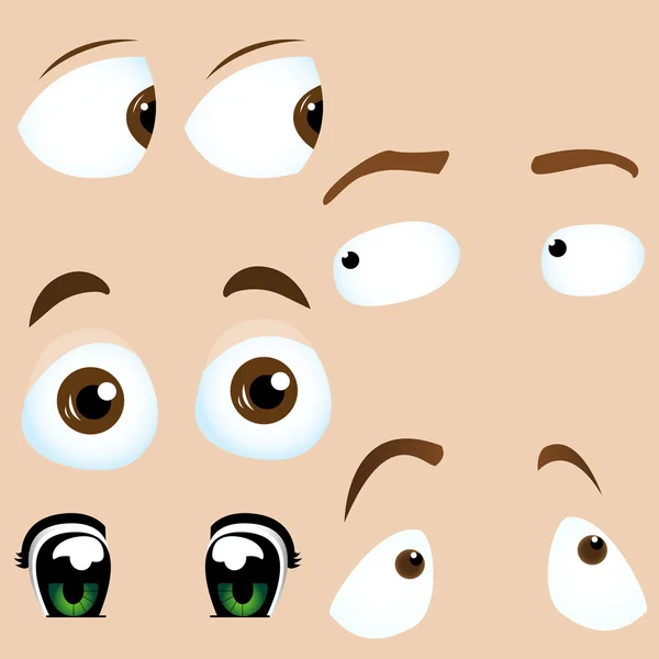 Conjunto de 5 olhos de desenhos animados . — Vetor de Stock