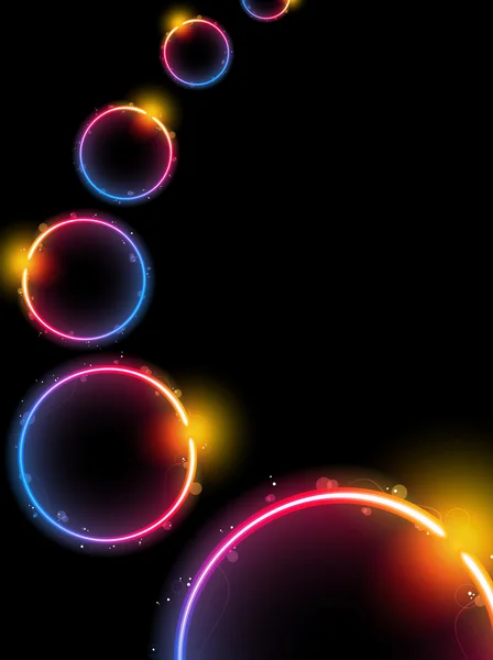 Regenboog cirkel achtergrond met sparkles en swirls. — Stockvector