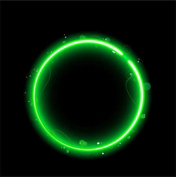 Groene cirkel grens met sparkles en swirls. — Stockvector