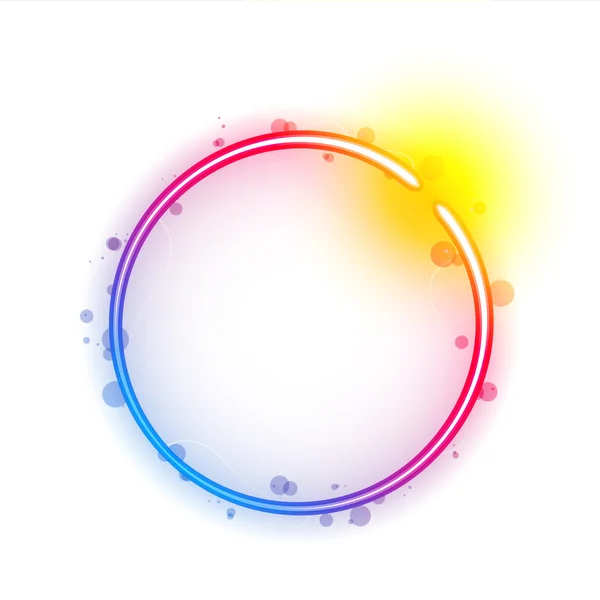 Arco-íris círculo fronteira com brilhos e redemoinhos . — Vetor de Stock